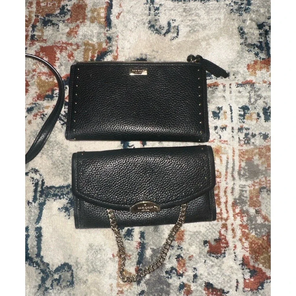 Kate Spade Malea West Street Black Leather Studded Wallet